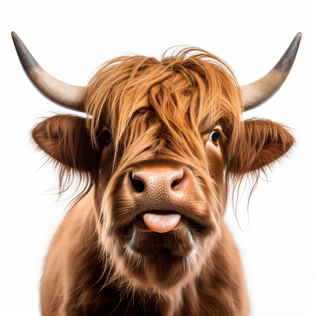 A cow with horns.