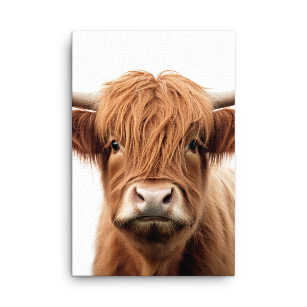 A photo of Nicheink Highland Cow Canvas Wall Art | Rustic Farmhouse Decor on a white background.