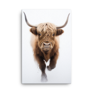 Nicheink Highland Cow Canvas Wall Art | Majestic Farm Animal Decor.